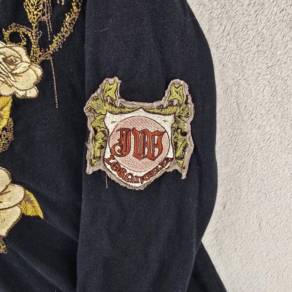 Johnny Was JWLA Embroidered Tunic Top Small Black Born Fee Floral Wings - Picture 4 of 13